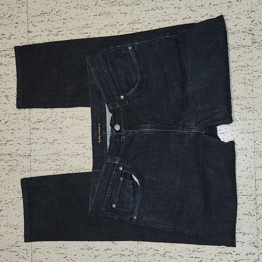Nudie Jeans Co. Straight Leg Dark Blue Denim Jeans